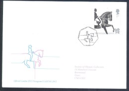 UK Olympic Games 2012 Cover; Equestrian Pictogram Cachet, Stamp And Cancellation 1st Class Paralympic Games - Summer 2012: London