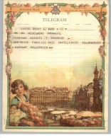 011907 LUXURY TELEGRAM # B10 (V.) - BACK STAMPTED WITH RECTANGULAR TELEGRAPH CANCEL - DENDERMONTE/T 10 I 1956 T/*   * - Telegrammi