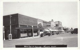 Minden Nebraska, Street Scene, Auto West Side Of Town Square, C1940s/50s Vintage Real Photo Postcard - Other & Unclassified