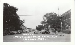 Chabron Nebraska, Street Scene, Autos, C1940s Vintage Real Photo Postcard - Other & Unclassified