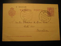 LINARES Jaen 1929 To Barcelona Alfonso XIII Postal Stationery Card N&ordm; 57 Spain - Covers & Documents