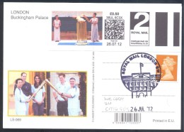 UK Olympic Games London 2012 Card; Torch Relay Smart Stamp Handover Ceremony, Buckingham Palace - Prince Harry RARE - Verano 2012: Londres