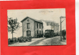 VERZY / ARDT REIMS  1917  METIER  VENDANGE LA GARE AVEC TRAIN ET TONNEAUX    CIRC OUI EDIT - Verzy