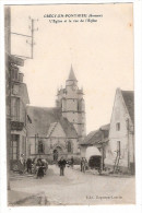 CPA Crecy En Ponthieu 80 Somme L'Eglise Et Le Rue De L'Eglise - Crecy En Ponthieu