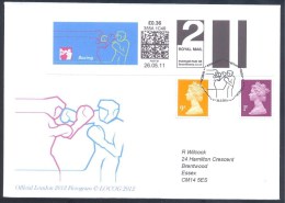 UK Olympic Games London 2012 Cover; Boxing Pictogram Smart Stamp Meter Uprated To 1st Class Boxing Cachet & Cancellation - Verano 2012: Londres