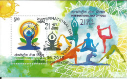 2015 Miniature Sheet, 3 Pcs, International Day Of Yoga, Meditation, First Day Cancelled - Nuovi