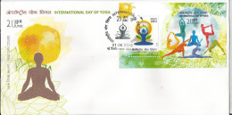 International Day Of Yoga, Meditation,First Day Cover With Miniature Sheet, First Day Cancelled - Nuovi