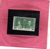 CAYMAN ISLANDS 1937 CORONATION King George VI & Queen Elizabeth RE GIORGIO E REGINA ELISABETTA MNH - Cayman Islands