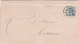 14734# SUEDE LETTRE Obl KALMAR 1872 CARLSHAMN CALMAR SWENDEN SVERIGE COVER - Cartas & Documentos