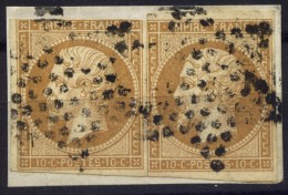 Maury N° 13 I 2 Mal Auf Kleinem Briefstück, Mit "stummen Pariser Sternstempel " - 1852 Luis-Napoléon
