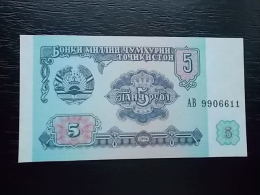 TADJIKISTAN 5 RUBL 1994 UNC - Tayikistán