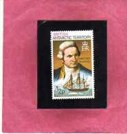 BRITISH ANTARCTIC TERRITORY BAT 1973 EXPLORERS ESPLORATORI CAPTAIN COOK EXPLORER CAPITANO MNH - Unused Stamps