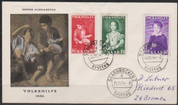 Saarland 1954 FDC  MiNr.354 - 356 Volkshilfe Gemälde ( D 2876 ) - FDC