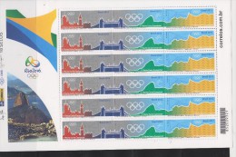 RO)2012 BRAZIL, RIO DE JANEIRO, RIO 2016 OLYMPIC GAMES FLAG DELIVERY, MOUNTAINS, S/S, MNH - Nuevos