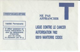 Ligue Contre Le Cancer - Cartes/Enveloppes Réponse T