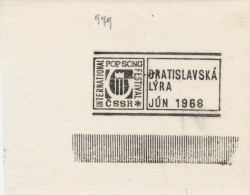 J2357 - Czechoslovakia (1945-79) Control Imprint Stamp Machine (R!): International Pop Song Festival Bratislava Lyre - Probe- Und Nachdrucke