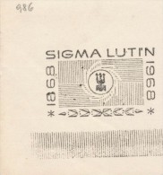 J2367 - Czechoslovakia (1945-79) Control Imprint Stamp Machine (R!): SIGMA Lutin (manufacturer Of Pumps) 1868-1968 - Proeven & Herdrukken