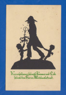 Scherenschnitt; Kerzenschimmer Schenkt Kummer Und Leid; 1930 Boldt Kaiser Karte - Silhouetkaarten