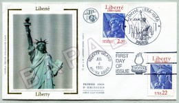 FDC (Paris) - Liberté (1886-1986) - Liberty Island (NY) (Jul-4-1986) (8) - 1980-1989