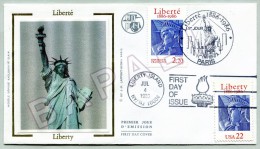 FDC (Paris) - Liberté (1886-1986) - Liberty Island (NY) (Jul-4-1986) (10) - 1980-1989