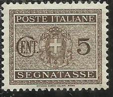 ITALY KINGDOM ITALIA REGNO 1934 SEGNATASSE POSTAGE DUE TASSE TAXE CENT. 5 MNH - Taxe