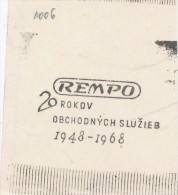 J2407 - Czechoslovakia (1945-79) Control Imprint Stamp Machine (R!): REMPO - 20 Years Of Business Services 1948-1968 (SK - Proofs & Reprints