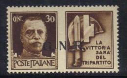 W2919 - RSI , Propaganda Di Guerra  " La Vittoria Sarà Del Tripartito "  : Il 30 Cent Bruno ***  MNH . GNR - Propagande De Guerre