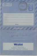 India  1977  WESTON  Electronics  20 (P)  FOLDED  Inland Letter  #  84858  Inde  Indien - Inland Letter Cards