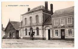 CPA Vignacourt Hôtel De Ville Café De L' 80 Somme - Vignacourt