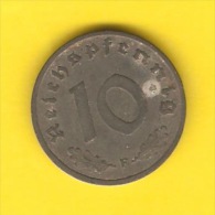 GERMANY   10 REICHSPFENNIG  1940 F  (KM # 101) - 10 Reichspfennig