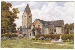Sompting Church, Nr Worthing By A R Quinton Colour Postcard - Salmon No 1894 (early - No Leaping Salmon) - Quinton, AR