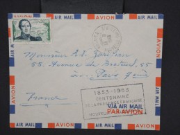 NOUVELLE CALEDONIE- Enveloppe De Nouméa Pour Paris Avec Cachet Du Centenaire De La Présence Franç. En 1953 à Voir P6757 - Storia Postale