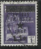 OCCUPAZIONE JUGOSLAVIA IUGOSLAVIA DI TRIESTE 1945 SOPRASTAMPATO D´ITALIA ITALY 1 LIRA SU LIRE 1 USATO USED - Joegoslavische Bez.: Trieste