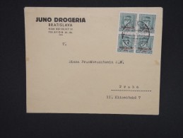 TCHECOSLOVAQUIE-Enveloppe De Bratislava Pour Prague En 1939  Affr Plaisant  à Voir P6771 - Covers & Documents