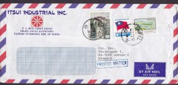 Taiwan Republic Of China Air Mail ITSUI INDUSTRIAL Inc. TAIPEI 1982 Cover Brief ODENSE Denmark Boxed PRINTED MATTER Flag - Cartas & Documentos