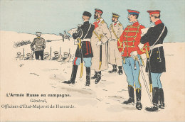MILITARIA )) ILLUSTRATION / L ARMEE RUSSE EN CAMPAGNE, Général, Officiers D'état Major Et Hussards - Andere Kriege