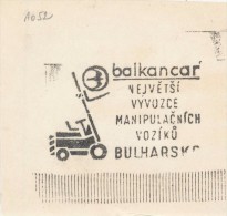 J2467 - Czechoslovakia (1945-79) Control Imprint Stamp Machine (R!): "balkancar" Largest Exporter Of Industrial Trucks - Proeven & Herdrukken