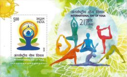 Yoga,exercise,physical Fitness,aerobics,miniature Sheet, India - Nuovi