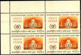 MONUMENTS-TAJ MAHAL-INDIA-1967-CORNER BLOCK OF 4-15p-MNH-A5-843 - Ongebruikt