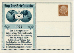 Drittes Reich 1937 Privatganzsache Mi PP 122 C 35 02 *, Tag Der Briefmarke [220615KI] - Enteros Postales Privados