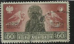 CORPO POLACCO POLISH BODY 1946 SOCCORSO DI GUERRA WAR EMERGENCY OVERPRINTED HONOR THE FOUR FREEDOMS CENT. 60 USATO USED - 1946-47 Corpo Polacco Period