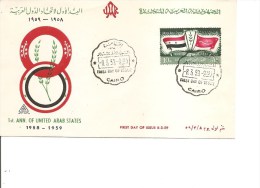 Egypte -Drapeaux ( FDC De 1959 à Voir) - Covers & Documents