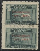 CORPO POLACCO POLISH BODY LONDON 1954 GOVERNO DI LONDRA 45 G COPPIA USATA PAIR USED OBLITERE´ - 1946-47 Zeitraum Corpo Polacco