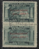 CORPO POLACCO POLISH BODY LONDON 1954 GOVERNO DI LONDRA 45 G COPPIA USATA PAIR USED OBLITERE´ - 1946-47 Corpo Polacco Period