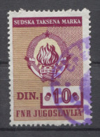 Yugoslavia Judical Stamp, Court, Administrative Stamp - Revenue, Tax Stamp, Coat Of Arm 10 D - Service