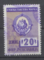 Yugoslavia Judical Stamp, Court, Administrative Stamp - Revenue, Tax Stamp, Coat Of Arm 20 D - Officials