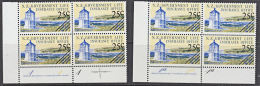 F0086 NEW ZEALAND 1978, SG L63  25c Life Insurance, 2 @ Different Control Blocks Of 4, MNH - Nuevos