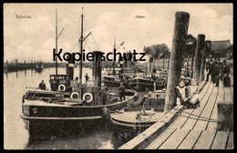 ALTE POSTKARTE SCHULAU HAFEN 1909 DAMPFSCHIFF ALMA GRETE ROBERT Kai Harbour Port Schiff Steamship Ship Bateau Wedel - Wedel