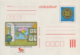 UNGARN/MAGYAR POSTA :1980: Not-travelled Postal Stationery :  AARDRIJKSKUNDE,GEOGRAPHY,GLOBE,MAP,EXPOSITION, - Geography