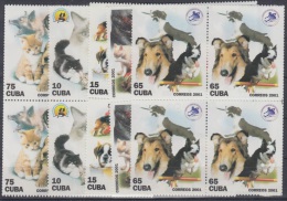 2001.33- * CUBA 2001. MNH. PROTECCION ANIMAL. GATOS. PERROS. CAT. DOG. COMPLETE SET. BLOCK 4. - Neufs